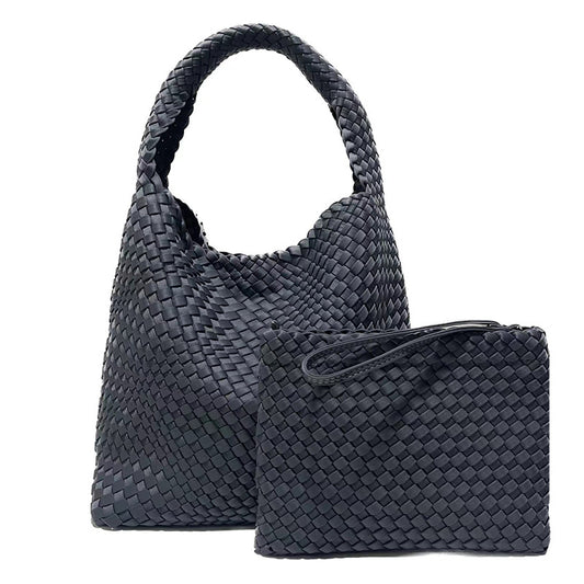 Hand-woven Large Capacity Combination Trendy Soft Shoulder Bags