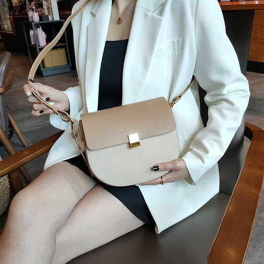 Women's Saddle Fashion Color Contrast High-grade Underarm Shoulder Bags