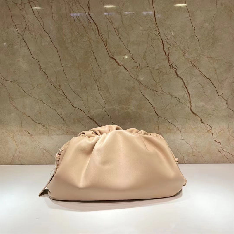 Women's Selected Genuine Leather Dumpling Clutch Cowhide Crossbody Bags