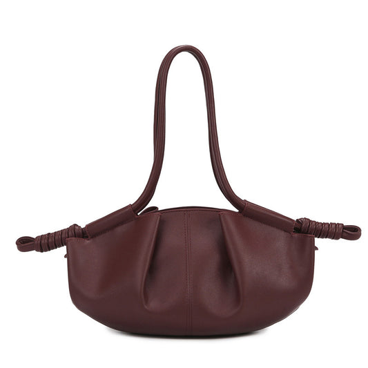 Women's Korean Simple Soft Leather Dumpling Leisure Shoulder Bags