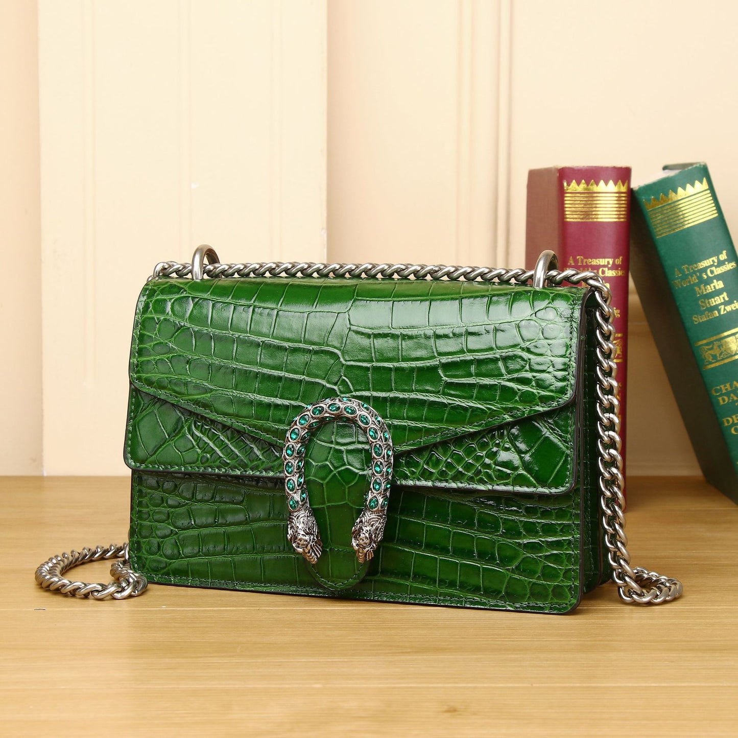 Women's Belly Pattern Wine God Fashionable Genuine Crossbody Bags