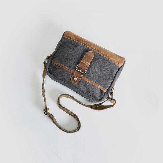 Men's Creative Popular Canvas Horizontal Green Men's Messenger Bags