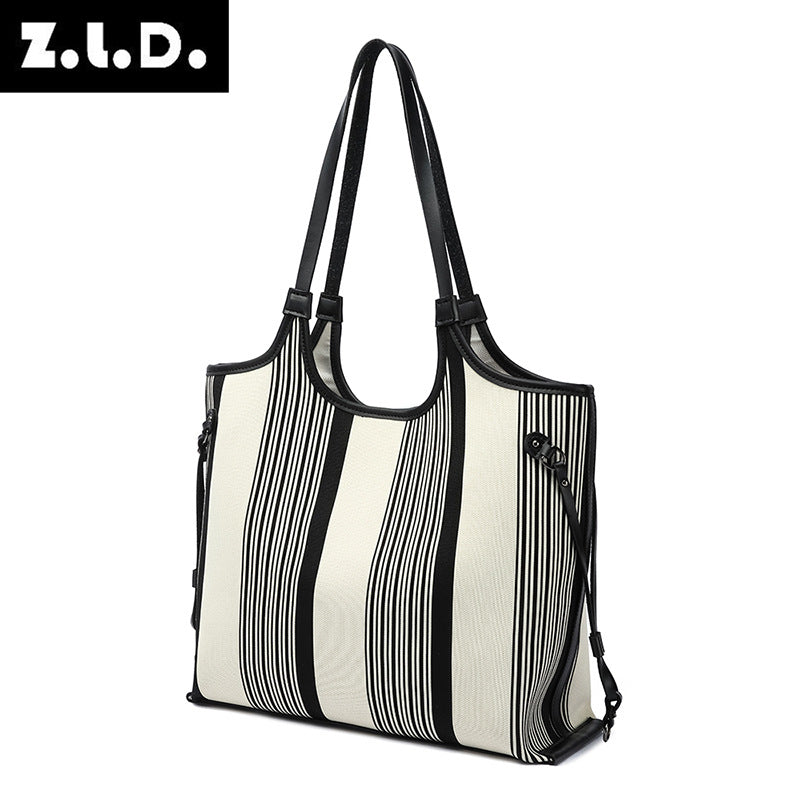 Women's Classic Cool Striped Large Capacity Tote Bags