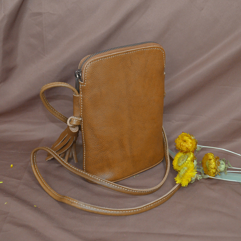 Women's Genuine Leather Hand-rub Color First Layer Crossbody Bags