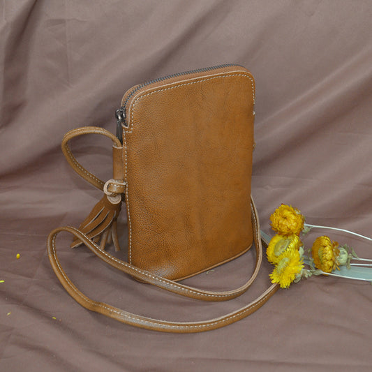 Women's Genuine Leather Hand-rub Color First Layer Crossbody Bags