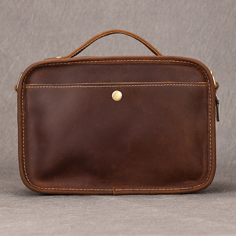 Men's Crazy Horse Leather Retro Portable Bags