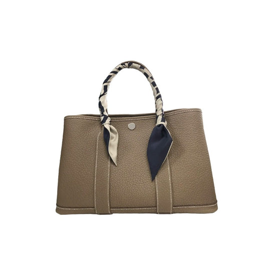 Women's Fashionable Portable Litchi Pattern Cow Leather Shoulder Bags