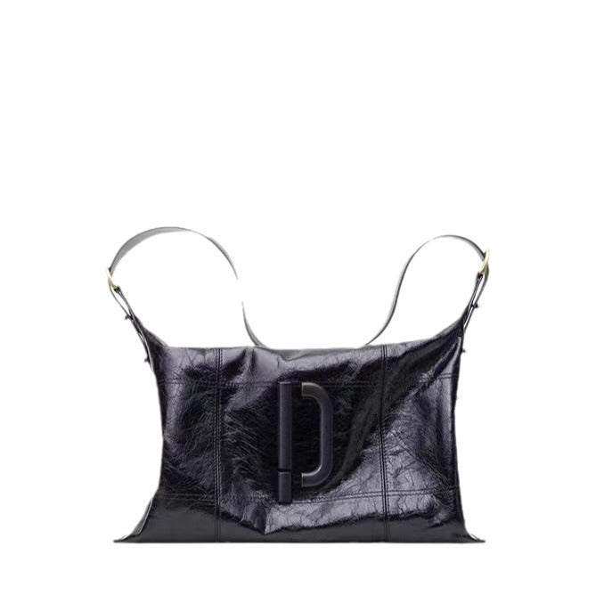 Series Burst Crack Large Capacity Genuine Leather Crossbody Bags
