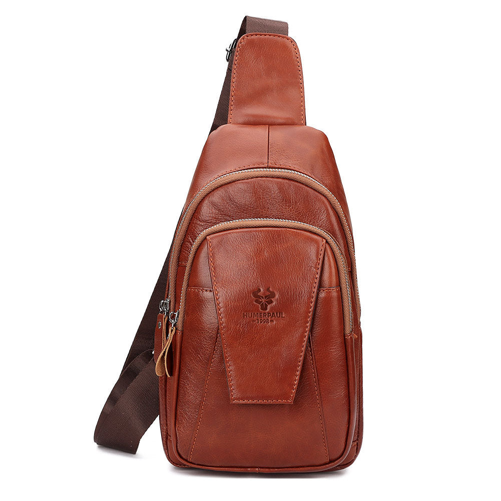 Men's Paul First Layer Cowhide Genuine Leather Men's Chest Bags