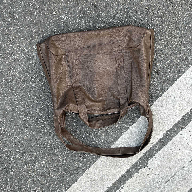 Women's & Men's & Ge Trendy Leather Big Street Tote Bags
