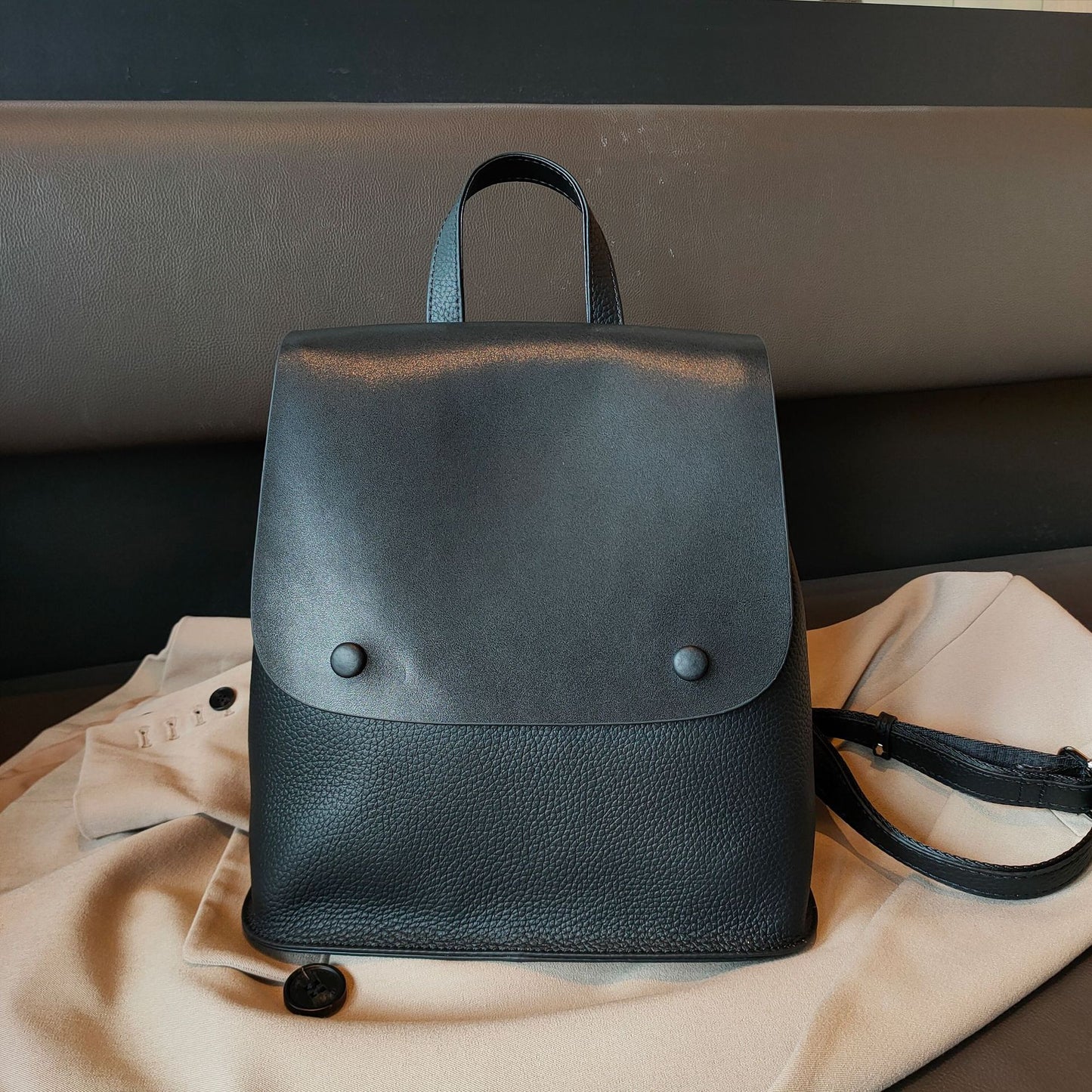 Women's Leather Korean Fashion College High-grade Backpacks
