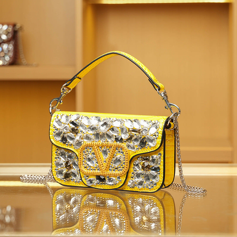 Vintage Chain Fashion For Dinner French Small Square Bags