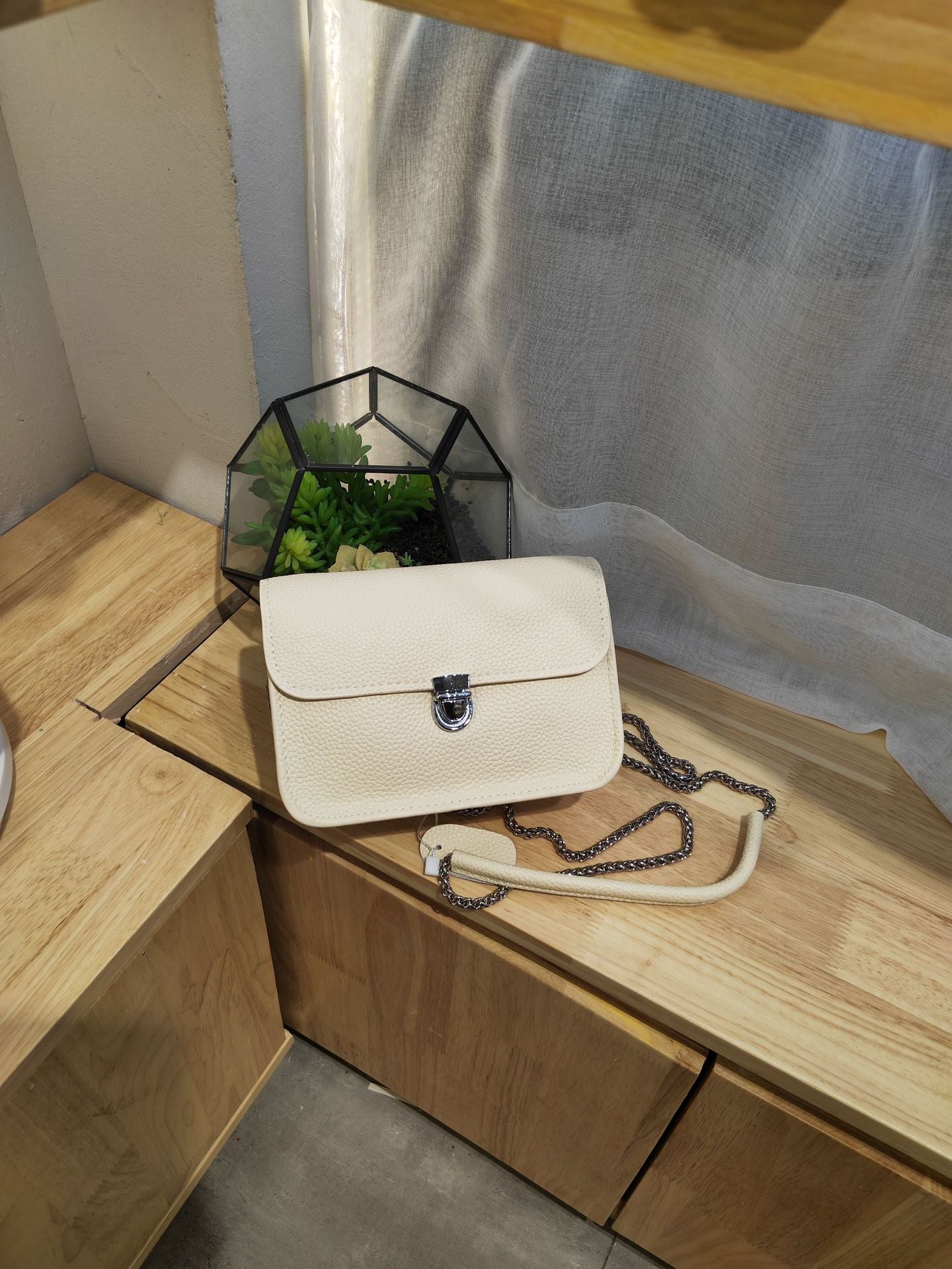 Women's Lychee Pattern Fashion Top Layer Cowhide Shoulder Bags