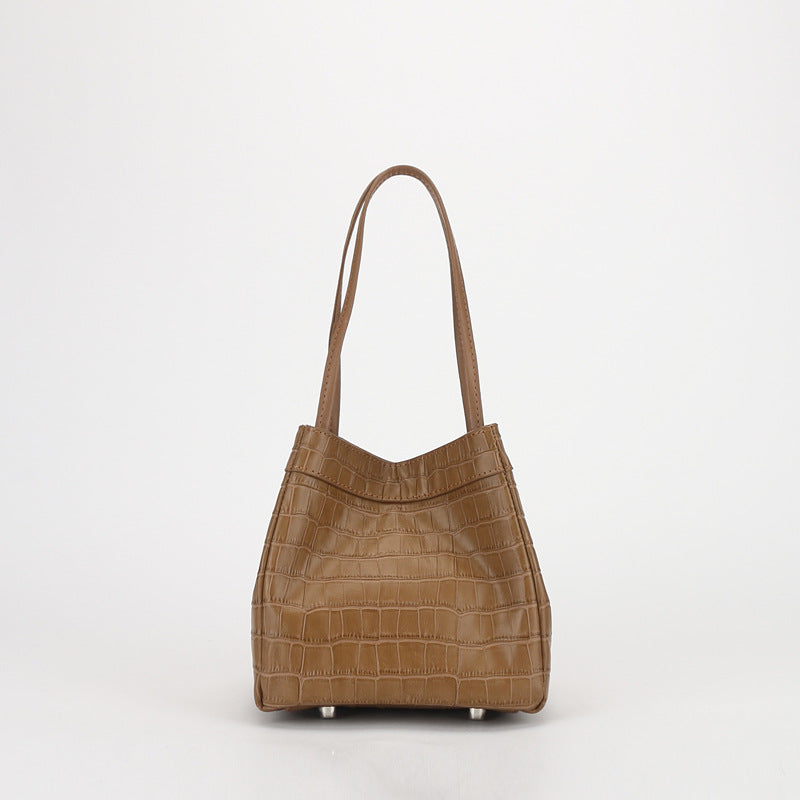 Women's Layer Cowhide Korean Simple Genuine Leather Handbags