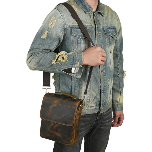 Men's Layer Crazy Horse Skin Cowhide Retro Men's Messenger Bags