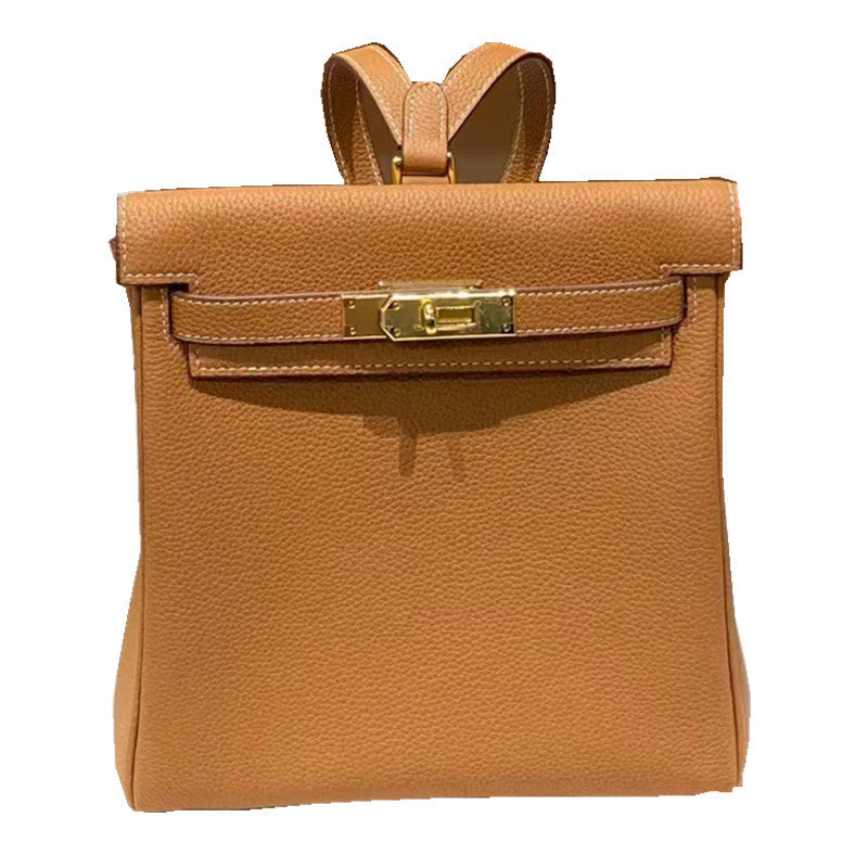 Women's Ebony Color Kelly Leisure Cowhide Backpacks