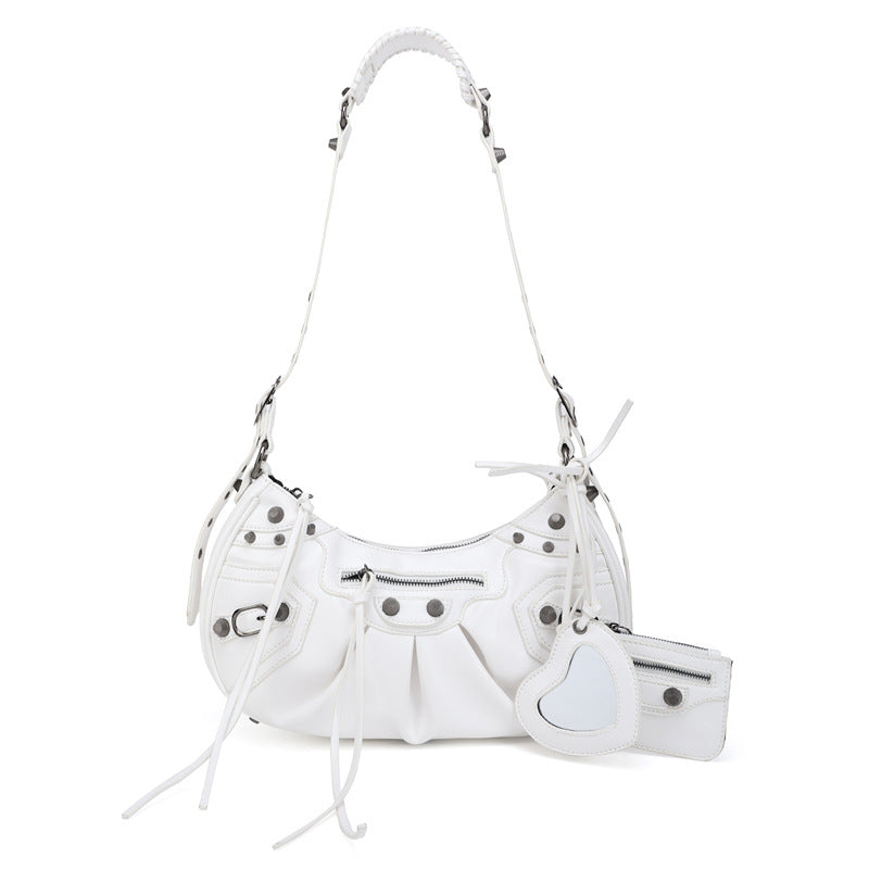 Motorcycle Three-in-one Crocodile Rivet Underarm Selenodont Shoulder Bags