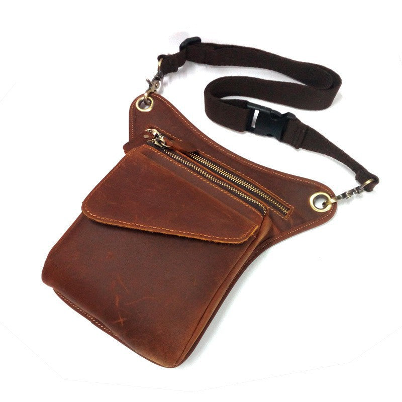 Men's Leather Tactics Legging Mobile First Layer Men's Waist Packs