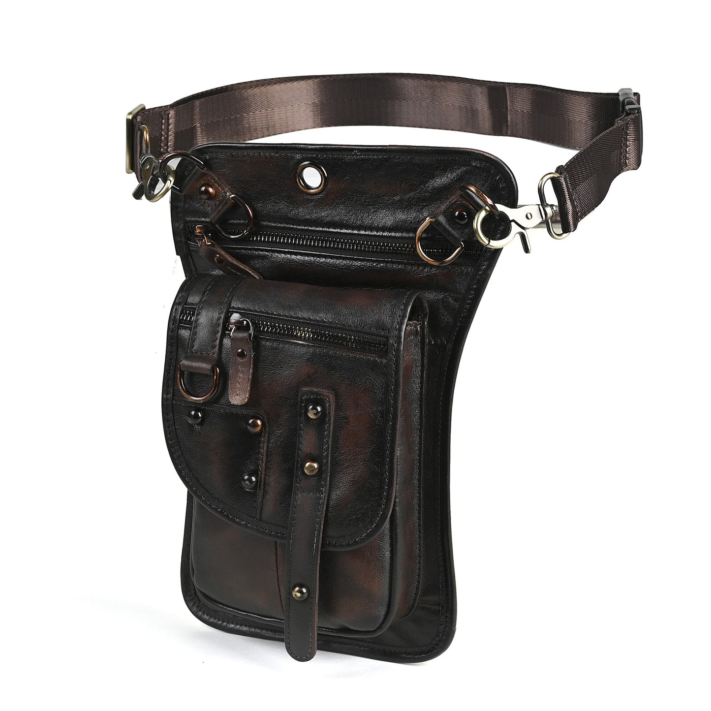 Men's Top Layer Oil Wax Skin Ding Men's Chest Bags