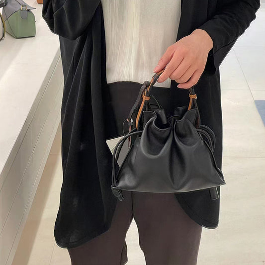 Women's Design Soft Cowhide Drawstring Lucky Cloud Crossbody Bags