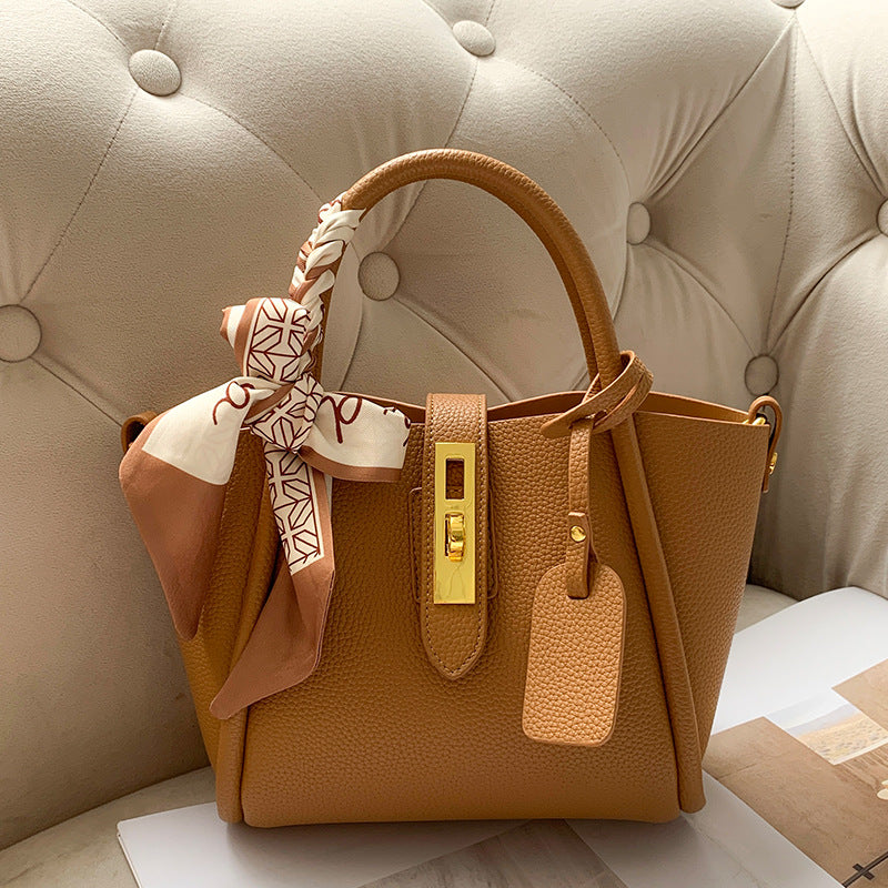 Women's Layer Cowhide Leather Advanced Texture Pastoral Handbags