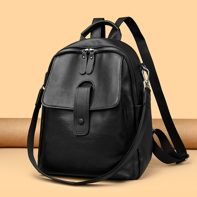 Women's Leather Summer Soft Fashion Trendy Top Backpacks
