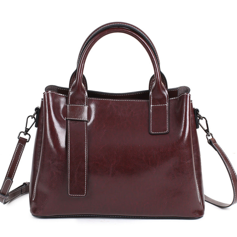 Women's Fashion Large Capacity Genuine Leather Advanced Handbags