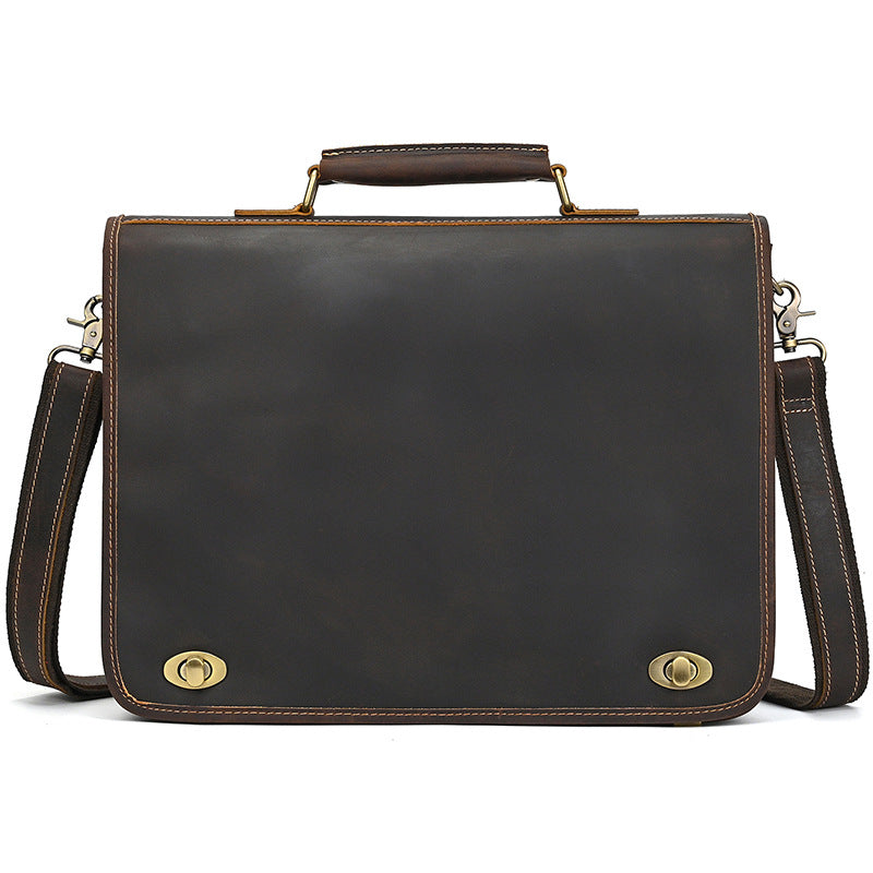 Men's Leather Business Crazy Horse Portable Cowhide Men's Briefcases