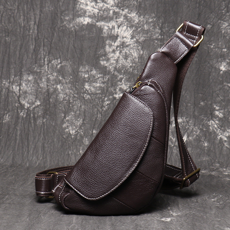 Men's Korean Style Unique Cattle Leather Men's Chest Bags