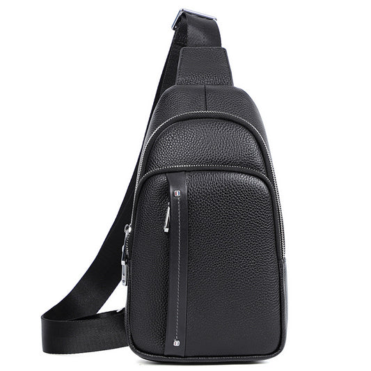 Men's First Layer Cowhide Simple Trendy Men's Chest Bags