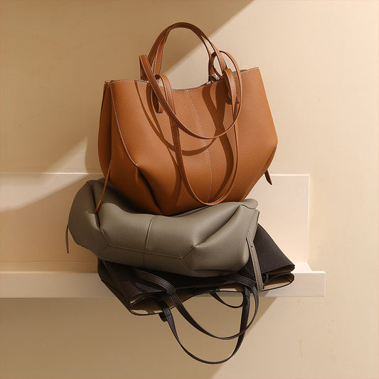 Women's Capacity High-grade First Layer Cowhide Underarm Bags