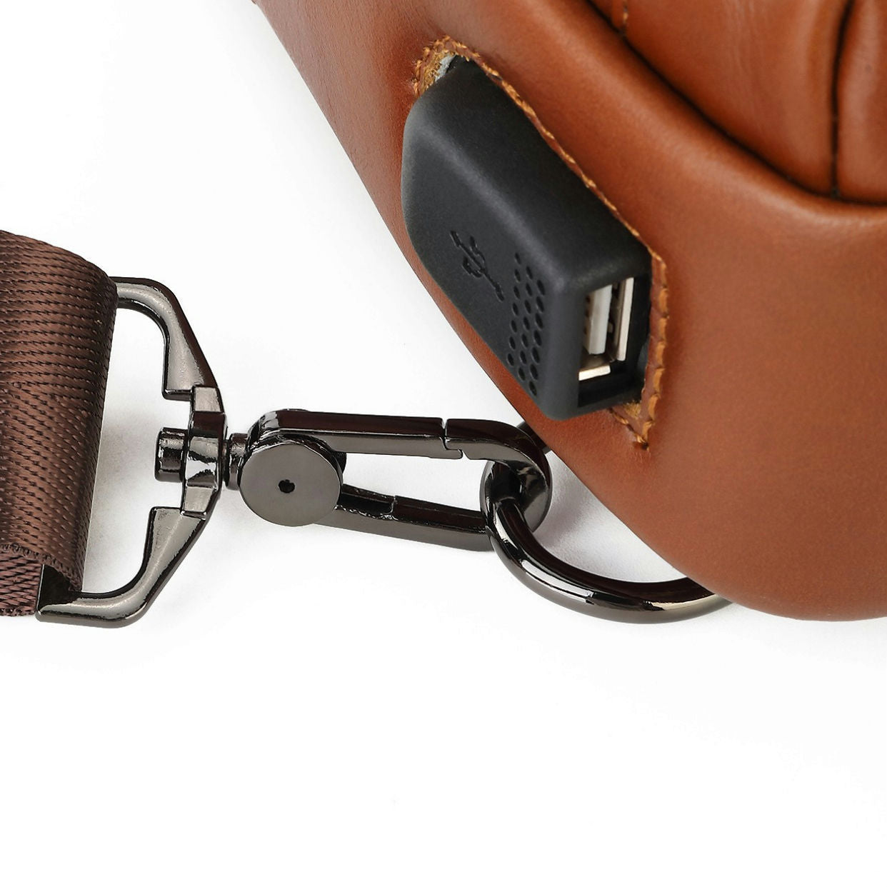 Men's Leather Large Capacity First Layer Cowhide Men's Chest Bags