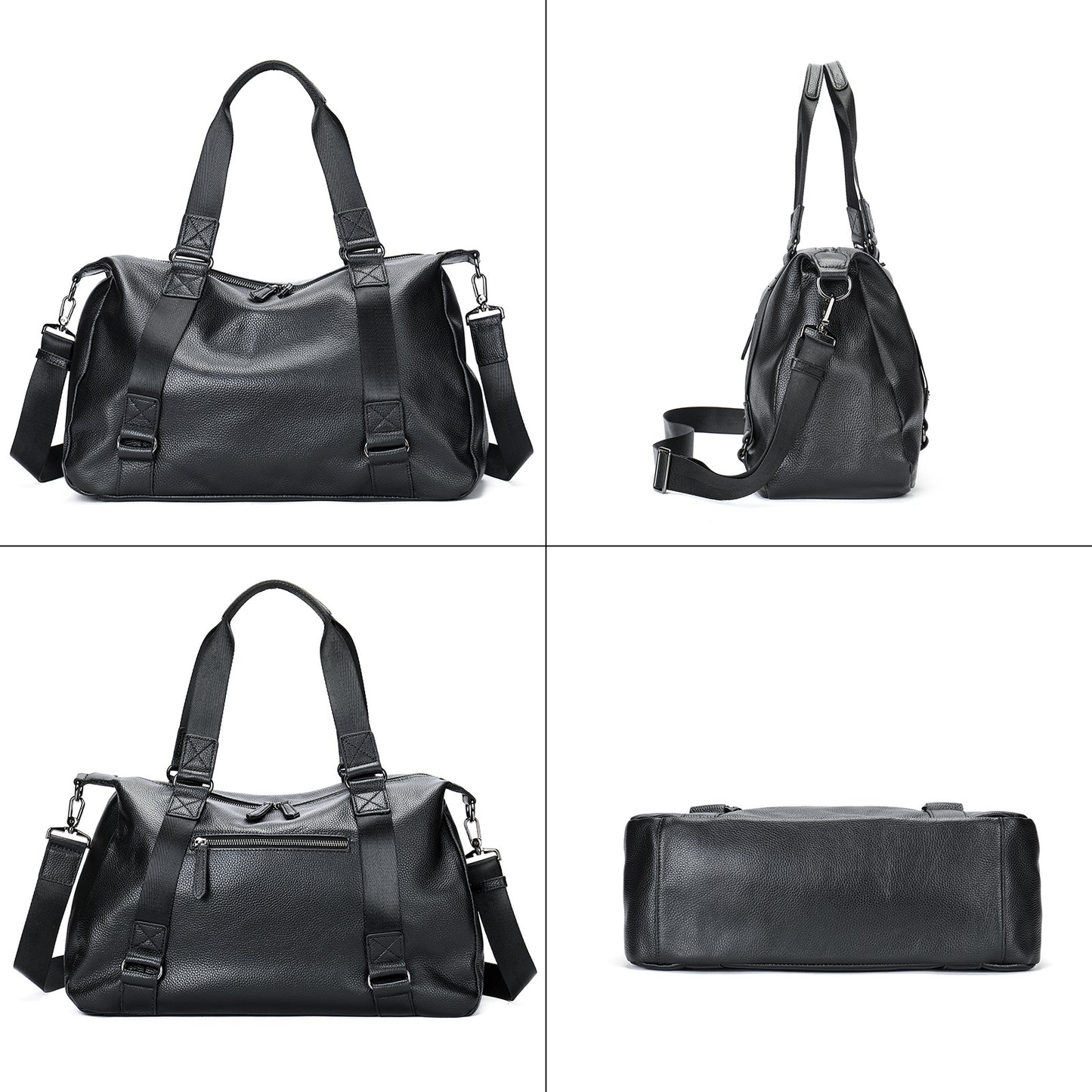 Men's Genuine Leather Brushed Vegetable Tanned Vintage Travel Bags
