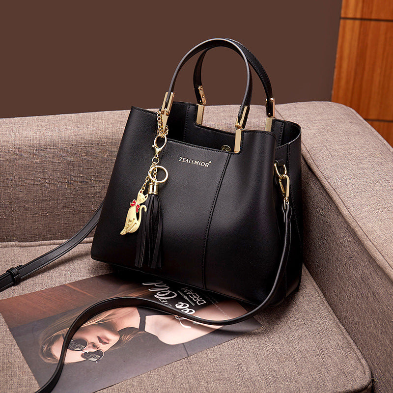 Women's Trendy Fashion Soft Leather Portable Large Handbags