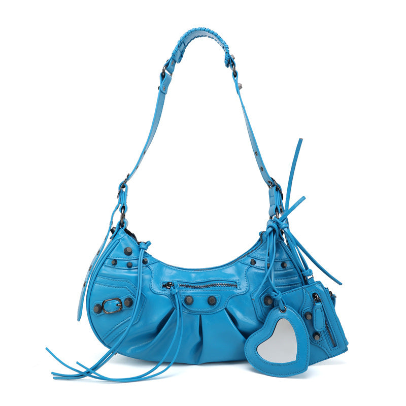 Motorcycle Three-in-one Crocodile Rivet Underarm Selenodont Shoulder Bags