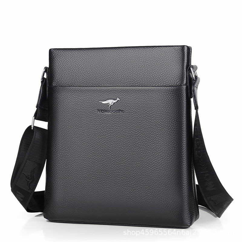 Men's Layer Cowhide Genuine Leather Business Trip Shoulder Bags