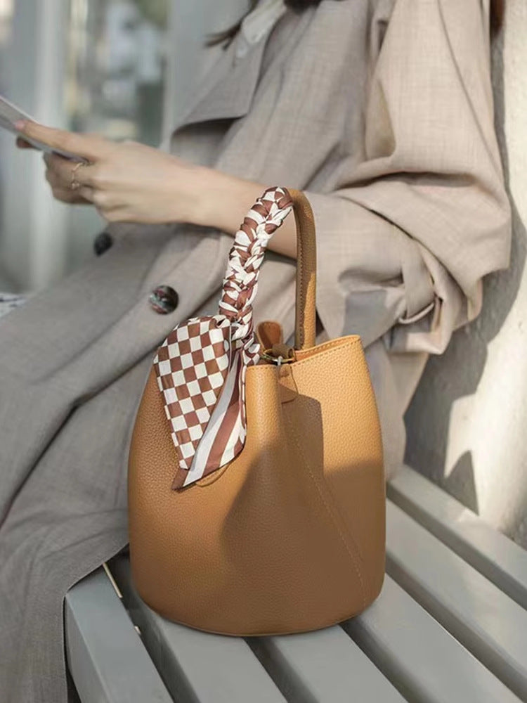 Women's Genuine Leather Large Capacity Vegetable Basket Shoulder Bags