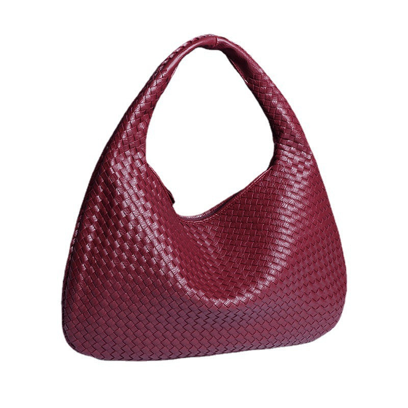 Women's Crescent Hand-woven Portable Dumpling Fashion Underarm Shoulder Bags