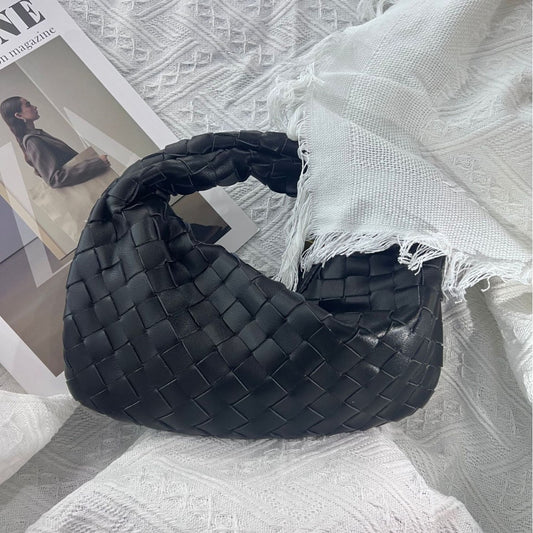 Women's Genuine Leather Hand-woven Cloud Soft Pleated Handbags