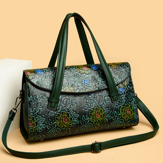 Women's Style Large Capacity Ethnic Flower Blooming Handbags