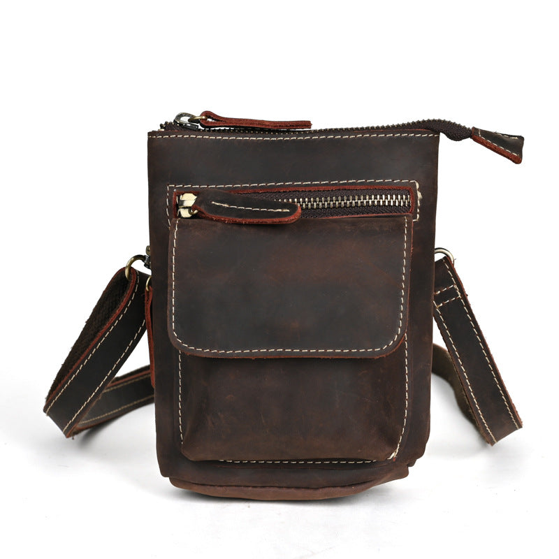 Men's Crazy Horse Leather Vintage First Layer Phone Bags