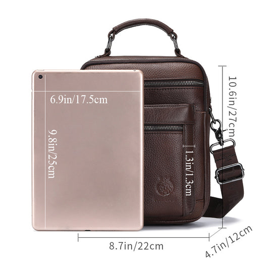 Men's First Layer Cowhide Leather Vintage Large Bags