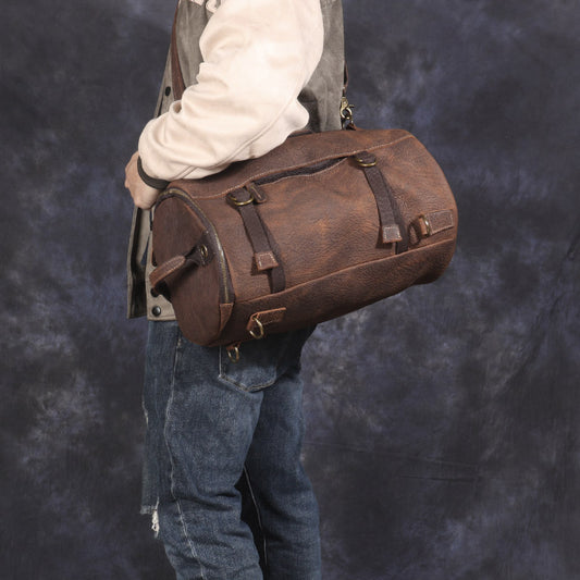 Men's Crazy Horse Leather Large Capacity First Bags