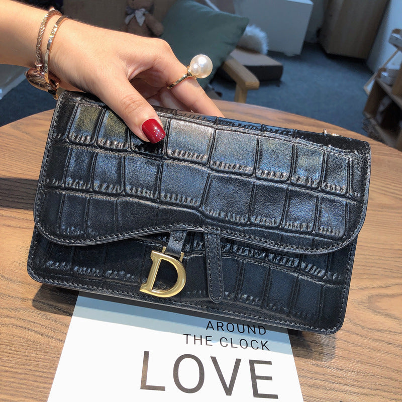 Women's Genuine Leather Fashion Crocodile Pattern Chain Crossbody Bags