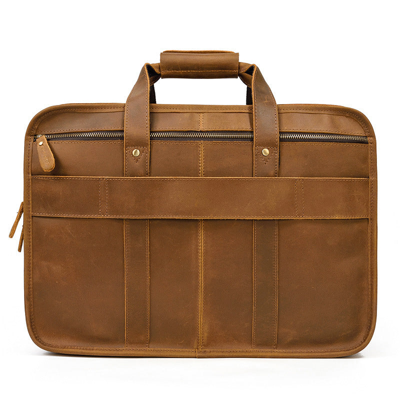 Men's Capacity Genuine Leather Retro Crazy Horse Men's Briefcases