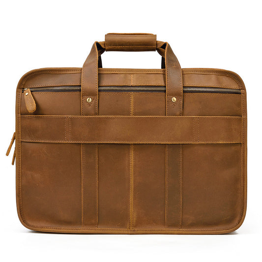 Men's Capacity Genuine Leather Retro Crazy Horse Men's Briefcases