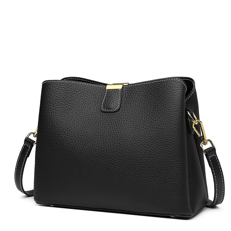 Women's Large Capacity First Layer Cowhide Soft Shoulder Bags