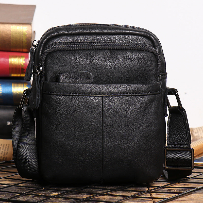 Men's Leather Crazy Horse Large Capacity Retro Men's Shoulder Bags