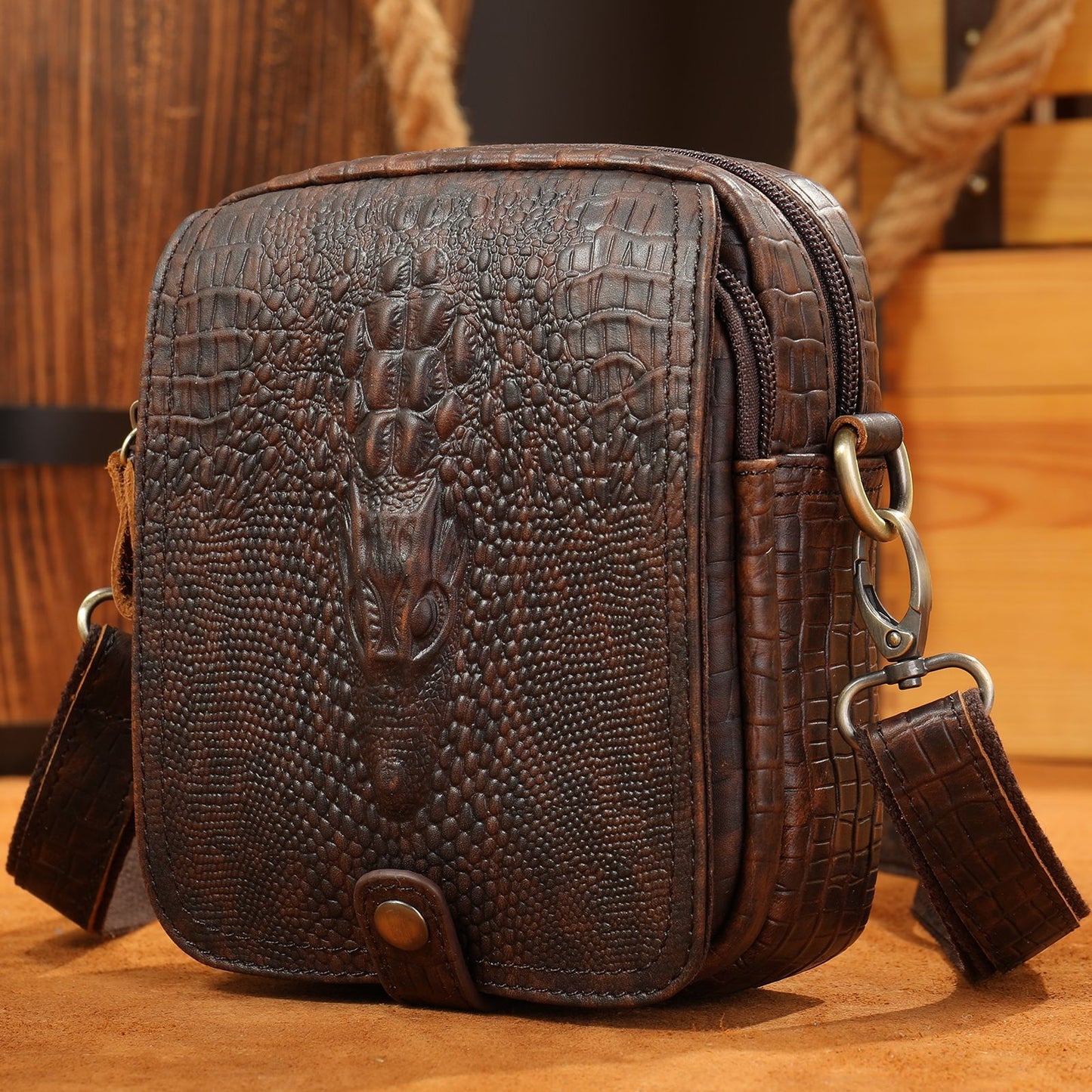 Men's Marten Leather Fashion Trendy Top Layer Men's Shoulder Bags