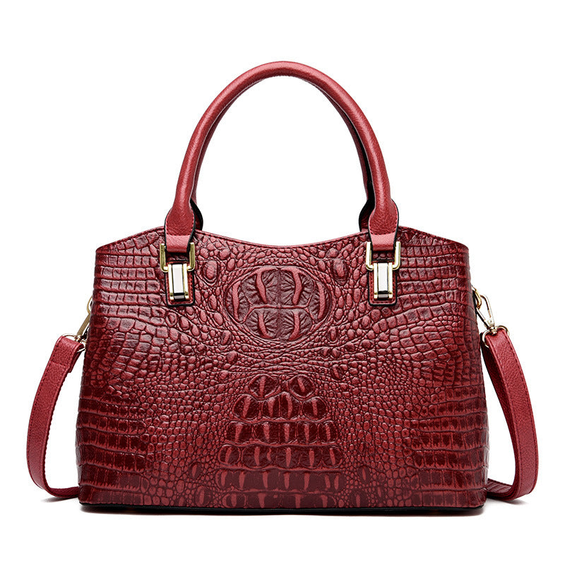 Women's Crocodile Pattern Fashion Large Capacity Shoulder Bags